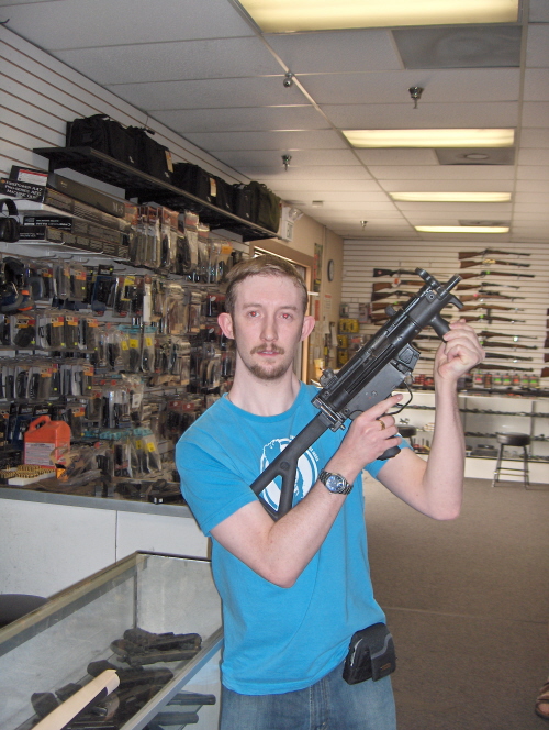 Picture of Sean at the Gun Range